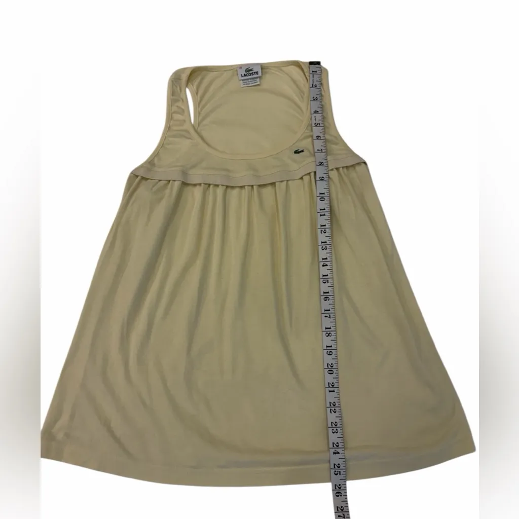 Lacoste Authentic Y2K Soft Yellow Babydoll Style Tank Top Size 46 Sporty - Image 6