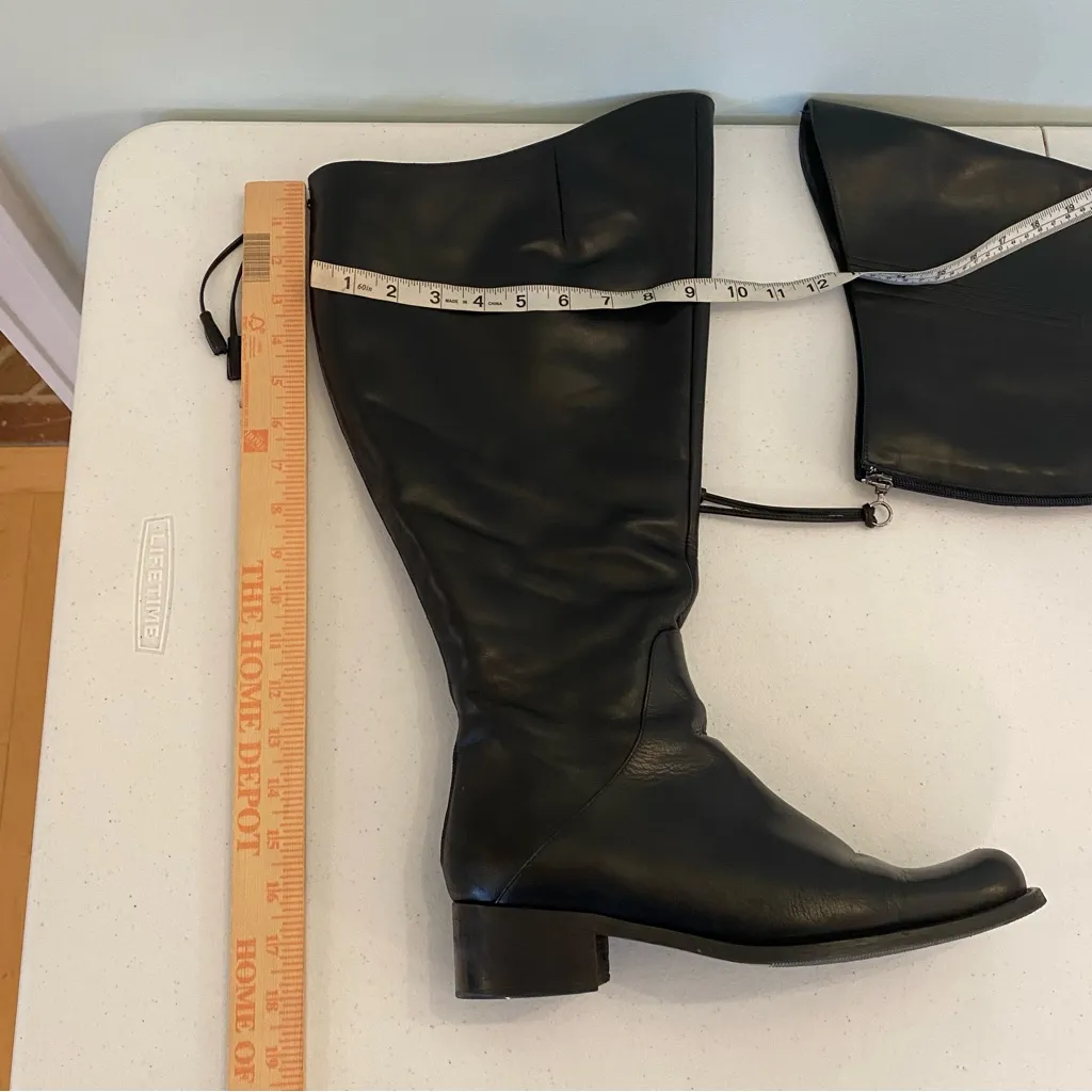 Duo Boots Black Leather Knee High size 41 handcrafted in Portugal wide calf - Image 6