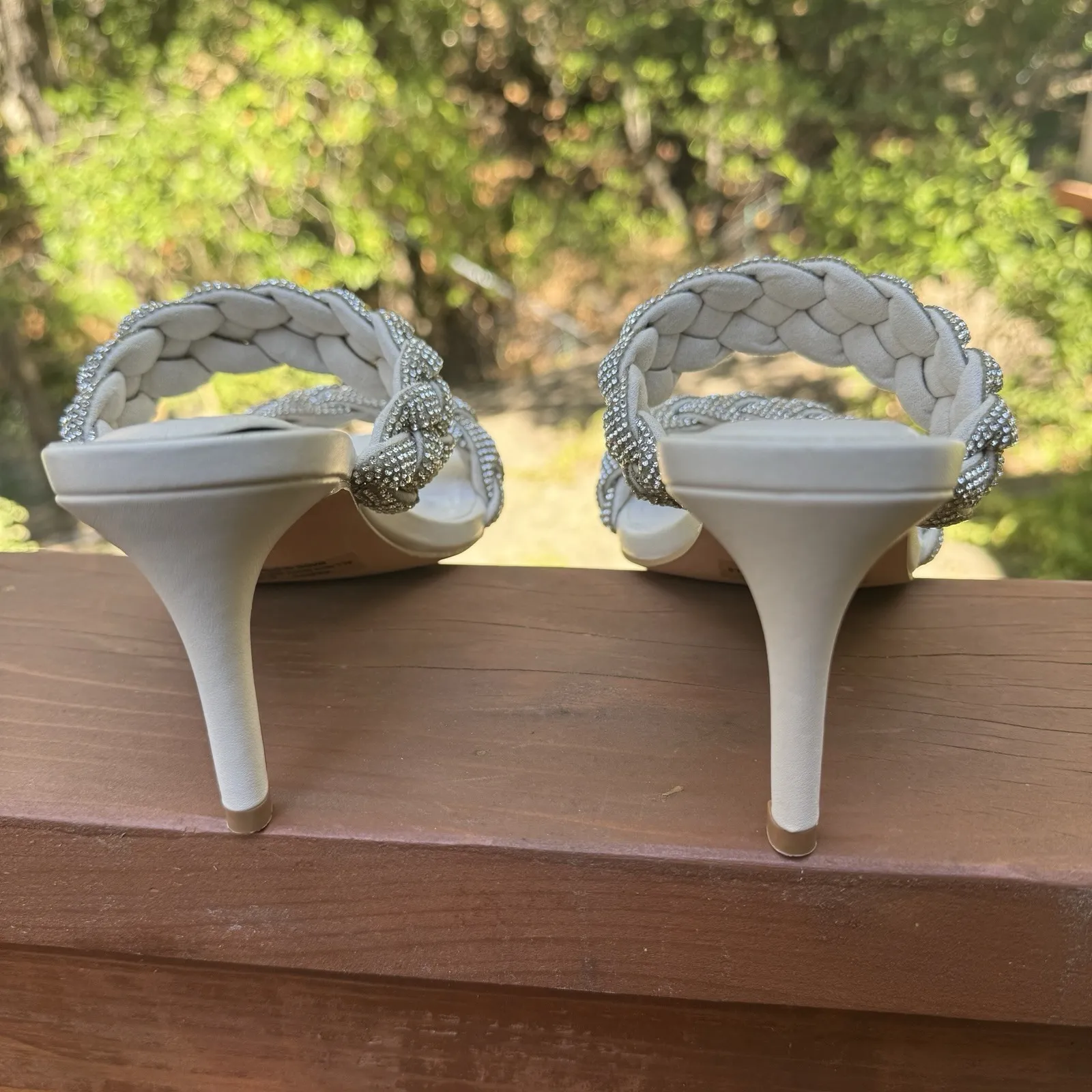 Cushionaire "Party" Silver Sparkle Braided Sandal Size‎ 8.5 Shoes Heel New! - Image 6