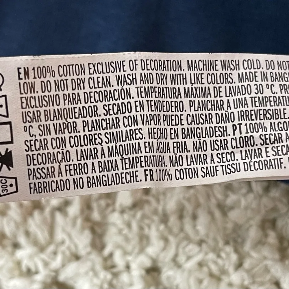 Forever 21 Blue Long Sleeve Crop Fitted Crew Neck Tee - Image 6