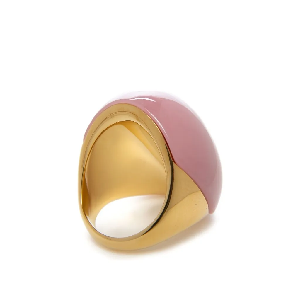 New! KATE SPADE Gold-Tone Resin Mood Ring Pink Size 7 - Image 3