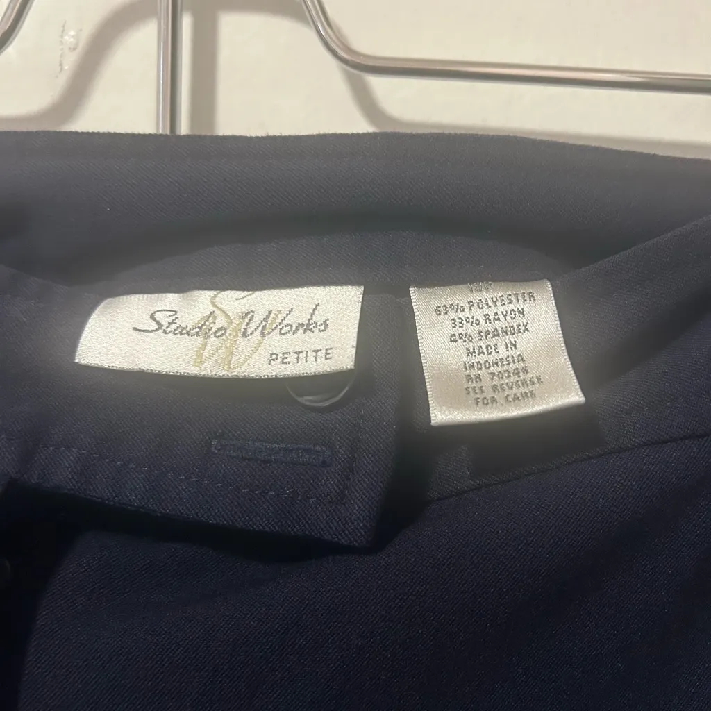Studio Works Classic Navy Blue Women's Trousers - Image 3