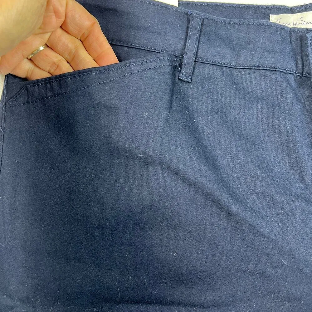 Gloria Vanderbilt Anita Straight Leg Khaki Pants Midnight Affair (Navy) Size 12 - Image 9