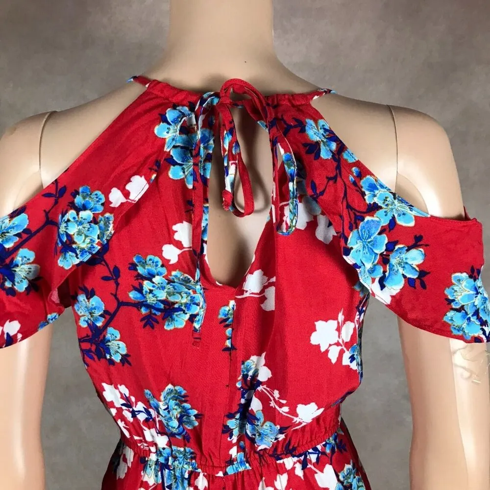 BeBop Floral Cold-Shoulder Summer Romper NWT SMALL - Image 8