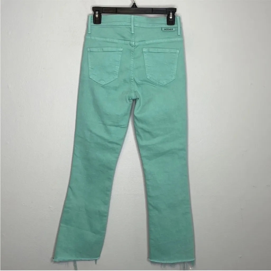 NWOT MOTHER The Insider Crop Step Fray Play Date Denim Jeans Lagoon Green 24 - Image 3