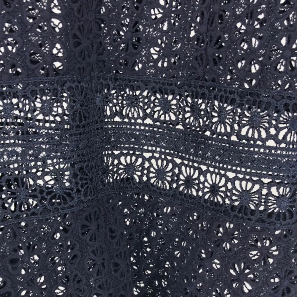 Nanette Lepore Navy Floral Lace Peplum Elbow Sleeve Top NWT - Image 8