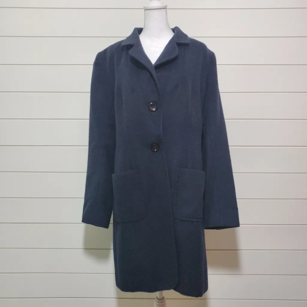 Peruvian Connection Women's Alpaca Wool‎ Coat Dark Blue. Size: 12 - Image 2