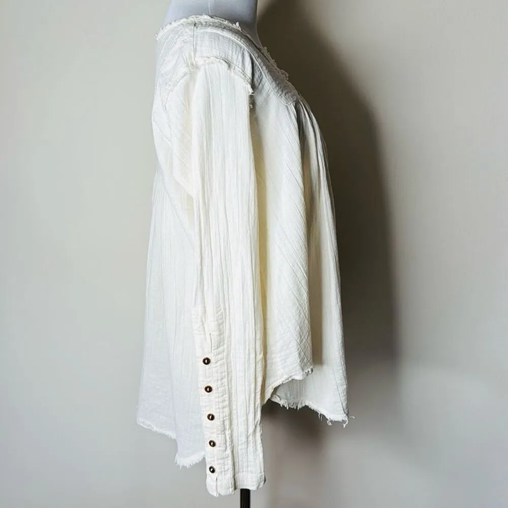 Free People Cream Sand Dune Henley - Image 6