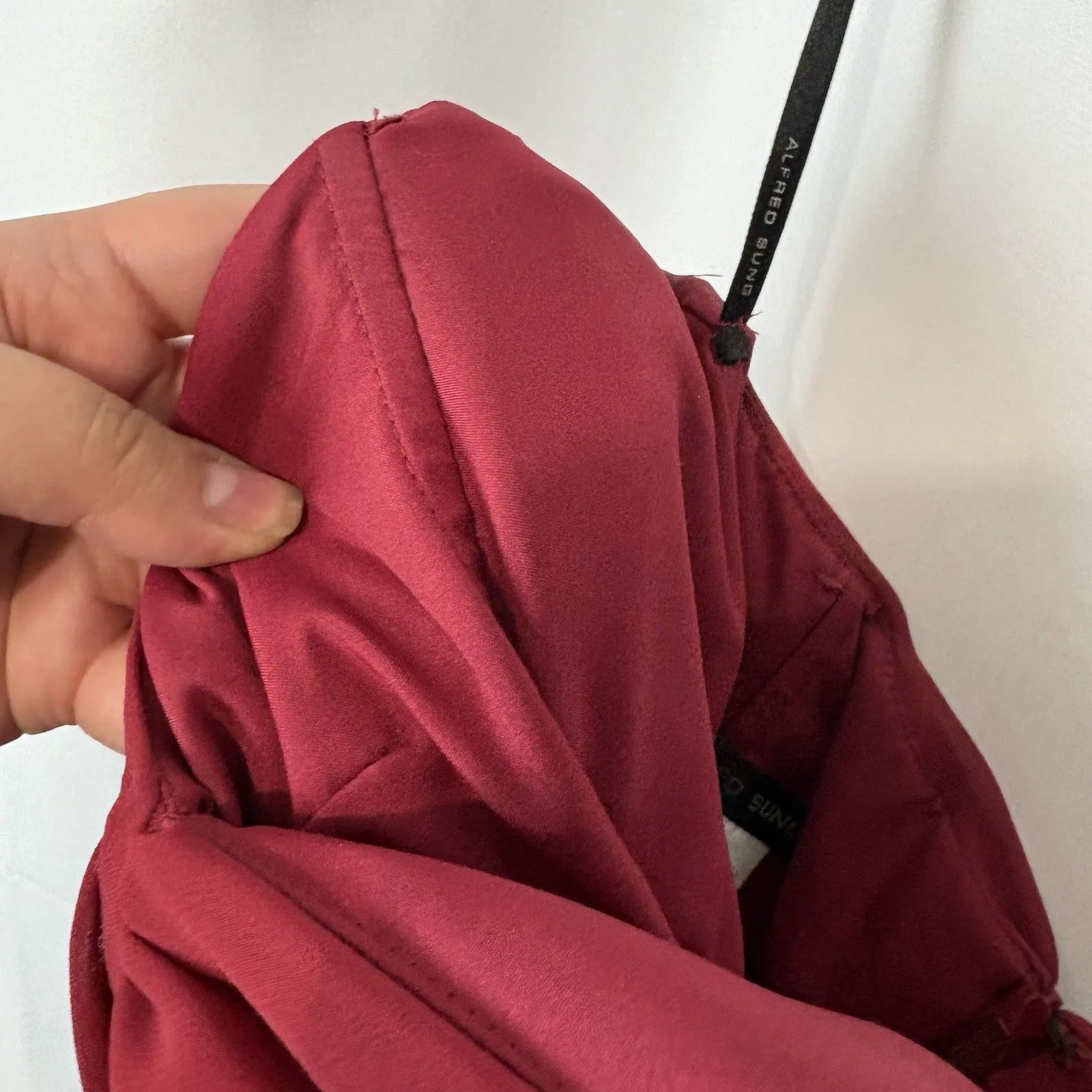 ALFRED SUNG Size 8 Claret Strapless Sweetheart Neckline Formal Cocktail Dress - Image 8