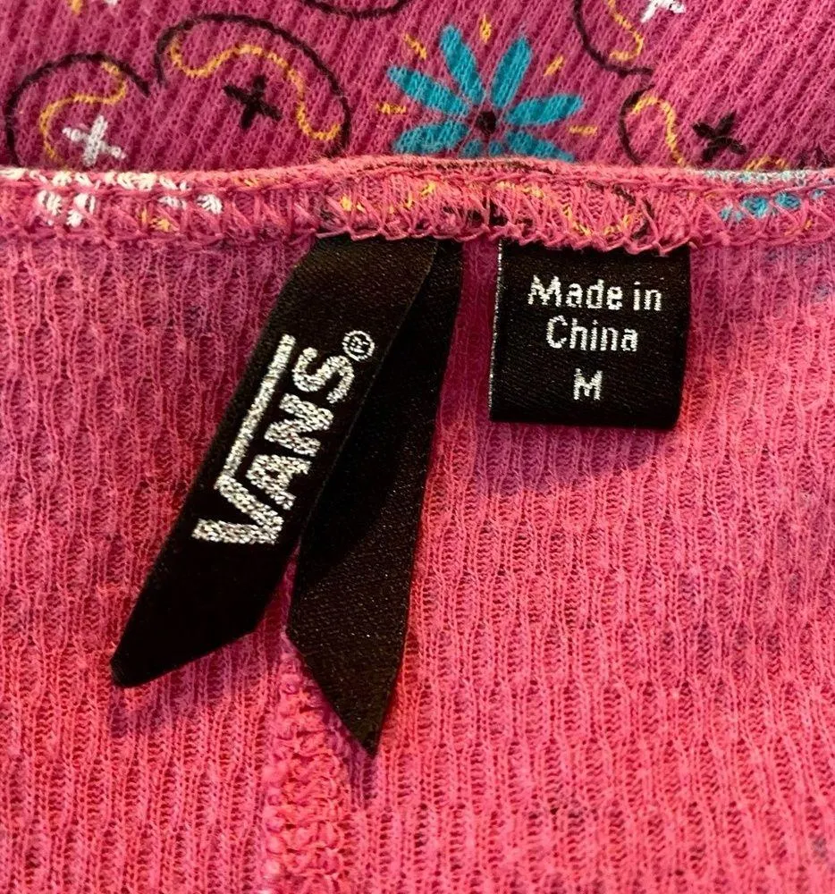 Vans Long Sleeve Pink Floral Top - Image 3