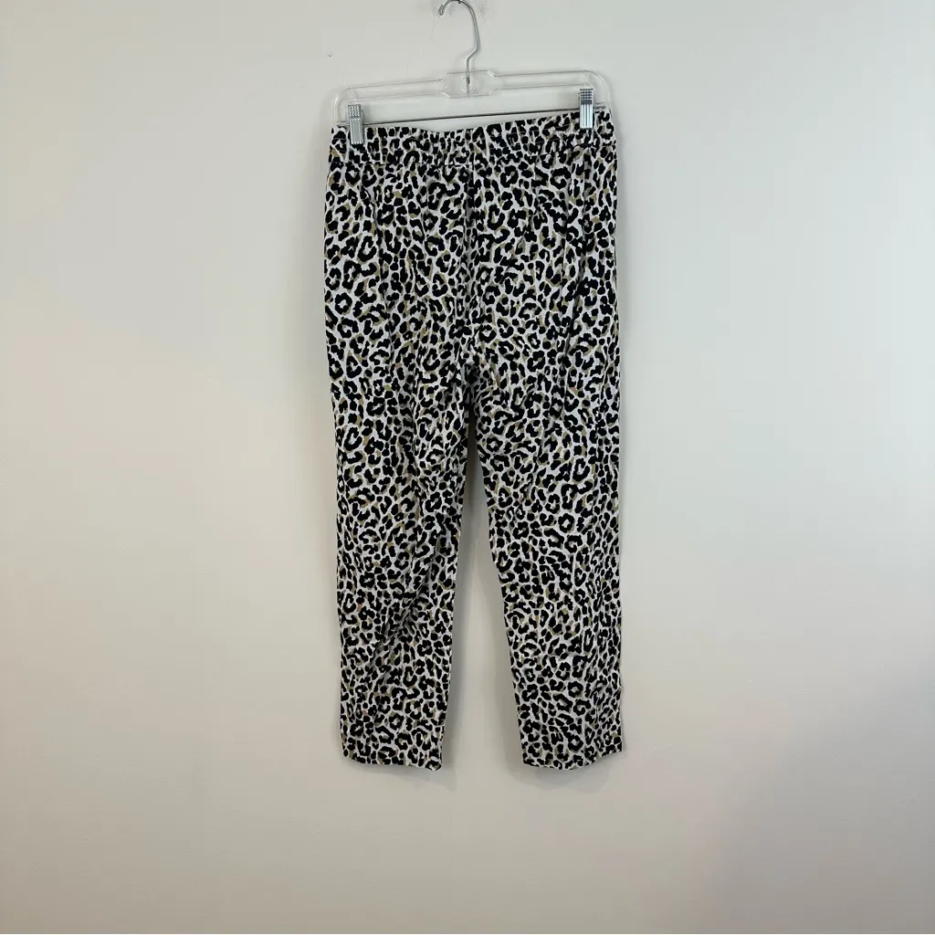 J. Crew Elastic Waist Leopard Print Pants Size 6 - Image 5