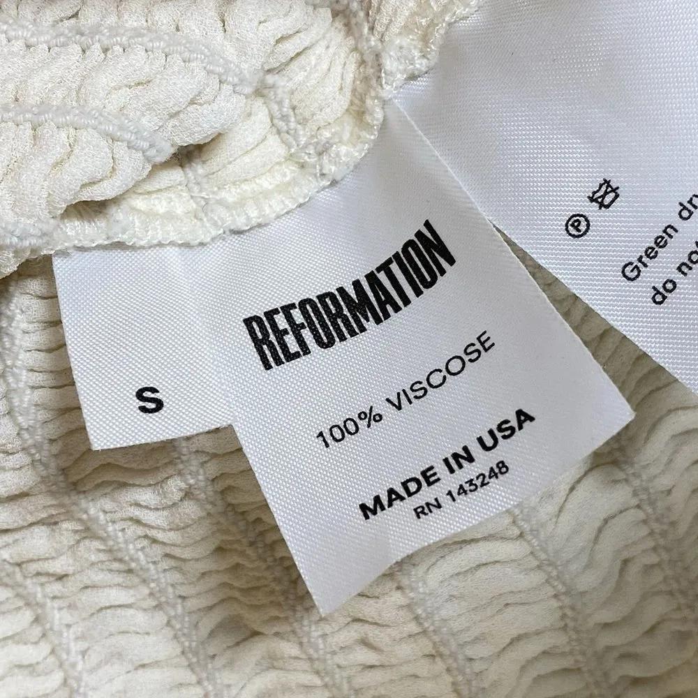 Reformation long‎ sleeve Smocked crop top Womens Small Y2K boho - flaw - Image 5