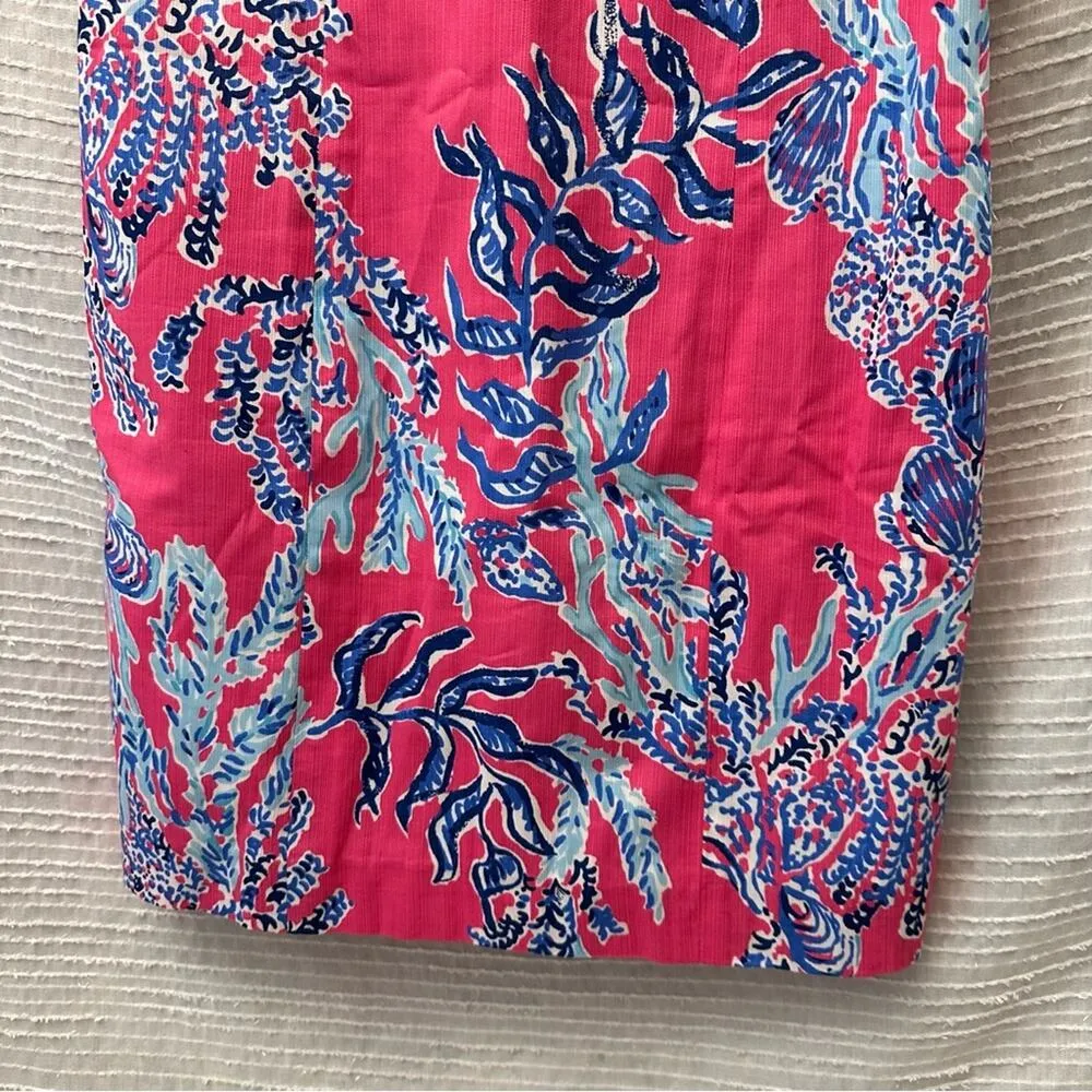 Lilly Pulitzer Shift Dress sz 2 Pink Blue Coral Dress Cathy Pink Samba Coral - Image 2