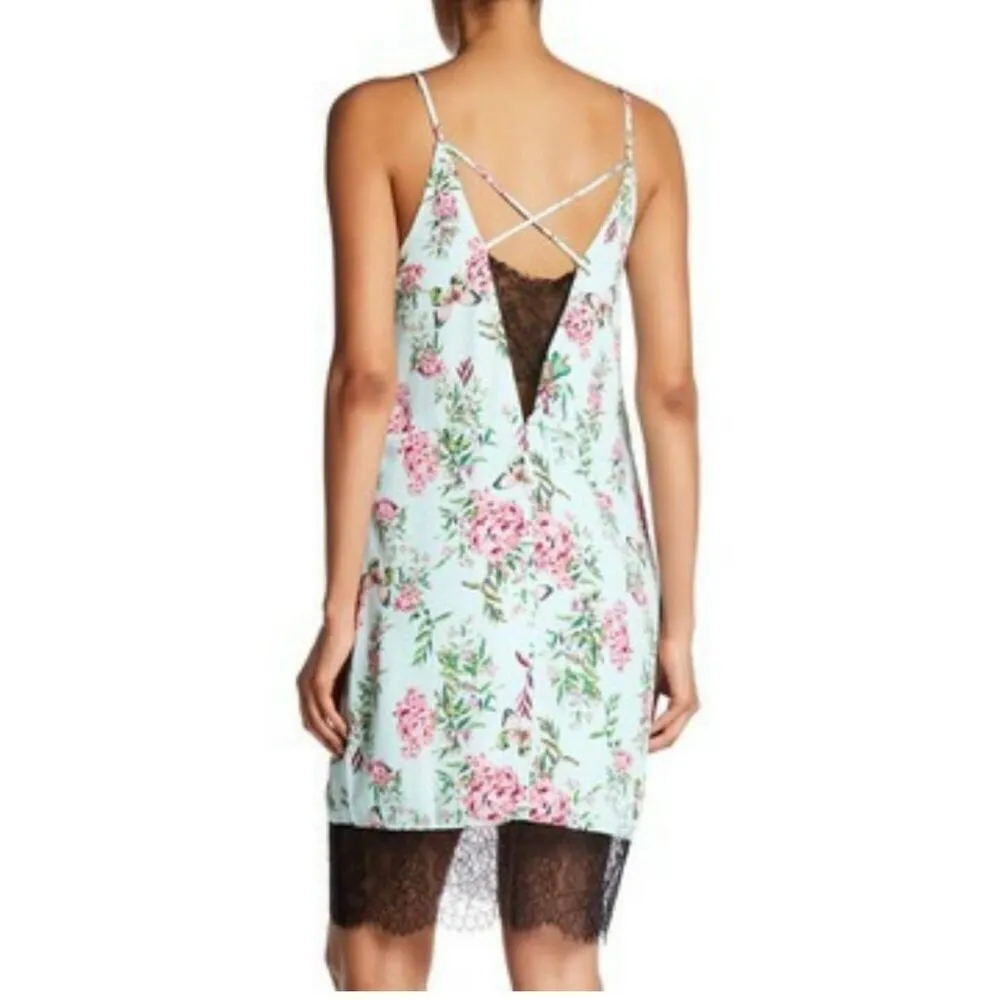 NWT Adelyn Rae Lydia Woven Printed Slip Dress Large Light Blue Size L - Image 2