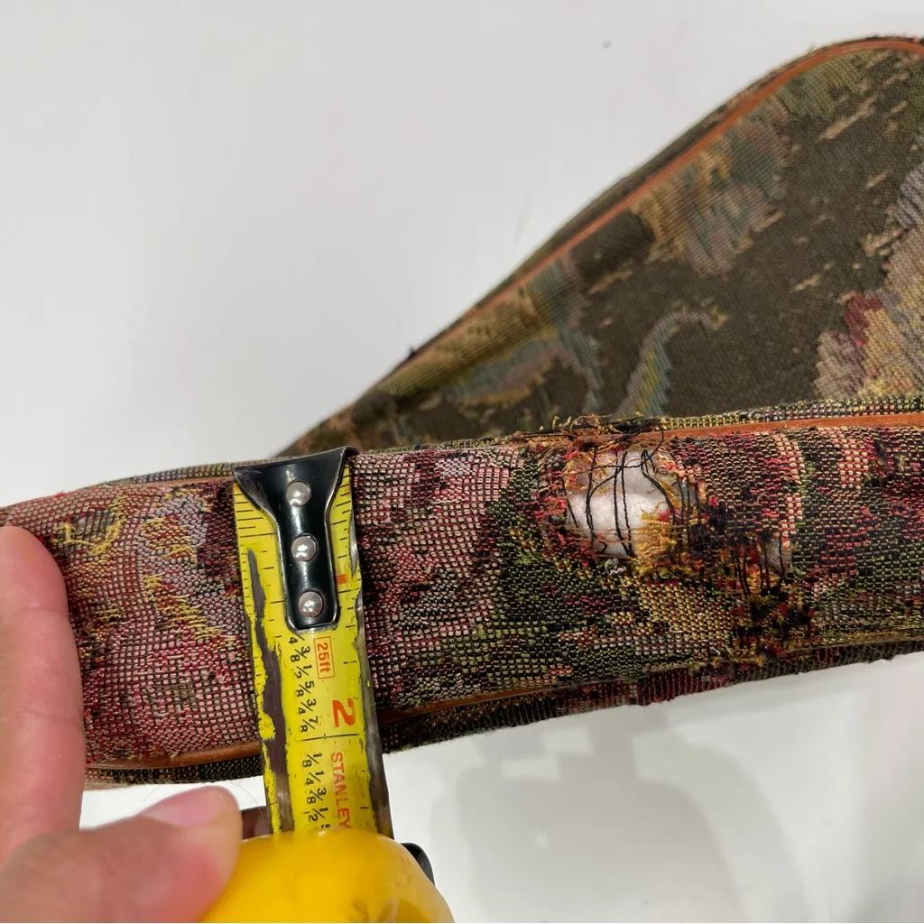 Vtg. Polo Ralph Lauren Green Tapestry Leather Shoulder Crossbody Bag Tag Charm - Image 5