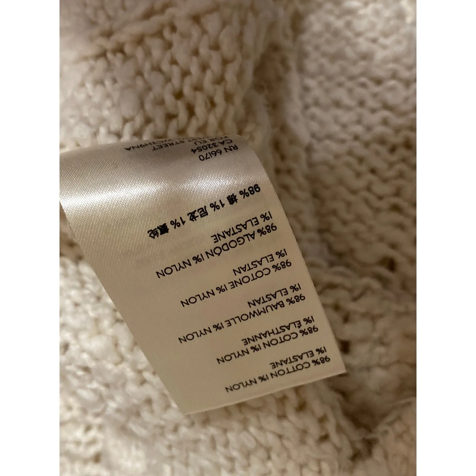 Free People Sandstorm Women's Beige Cable Knit Button Up Cardigan Sweater Top M - Image 6