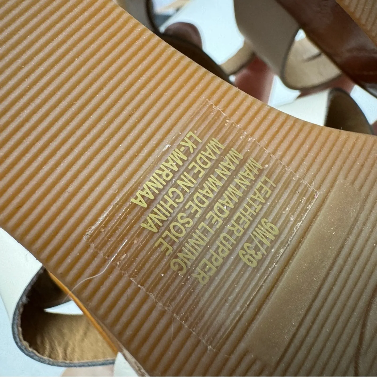 Lucky Brand Cream Faux Leather Strappy Wedge Sandals Womens 9 Beachy Summer - Image 8