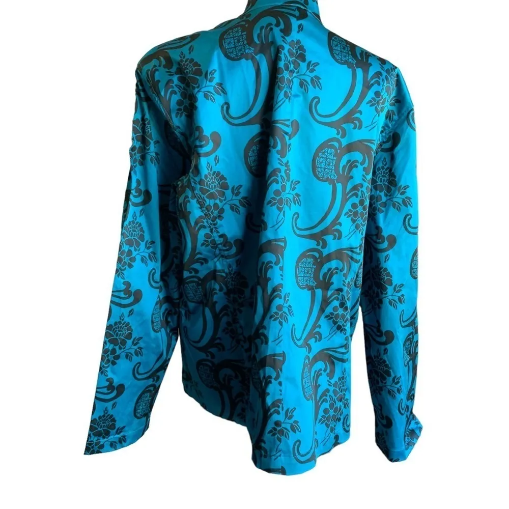 ADDITIONS by Chico women's size 3 Large Light weight paisley Jacket, blue - Image 2