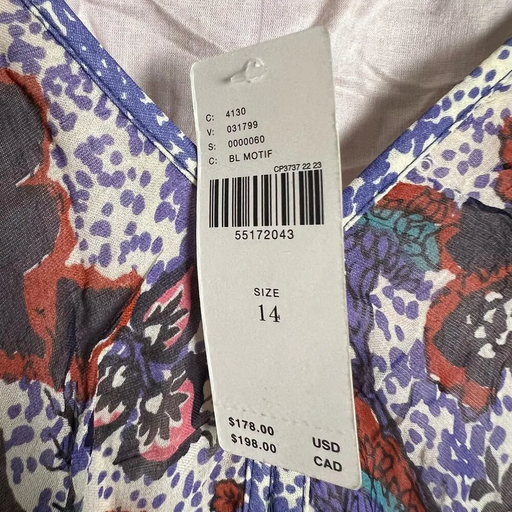 Maeve for Anthropologie Annabella Floral Print Long Sleeve V-Neck Maxi Dress 14 - Image 9