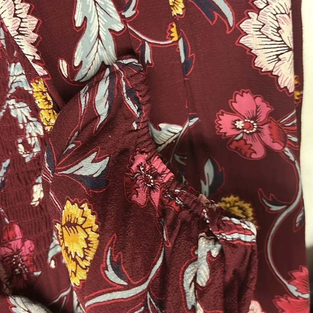Old Navy Brick Red Floral Sundress with Key Hope Cutout- Small Tall - Image 7