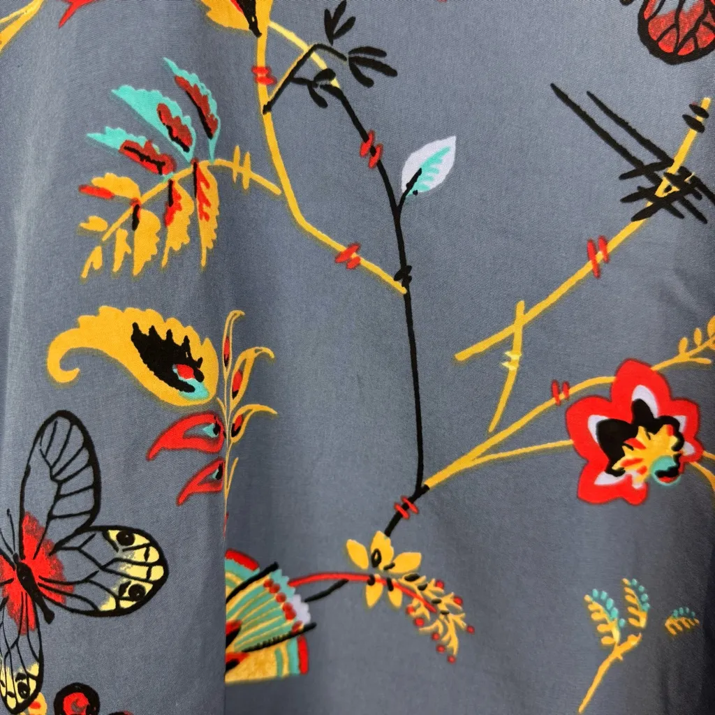 Abercrombie & Fitch Multicolor Floral Butterfly Print V-neck Spaghetti Tank Top - Image 2