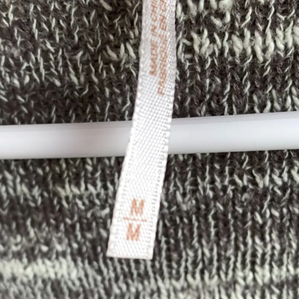 Free People Heathered Gray Deep V Faux Wrap Sweater - Image 6