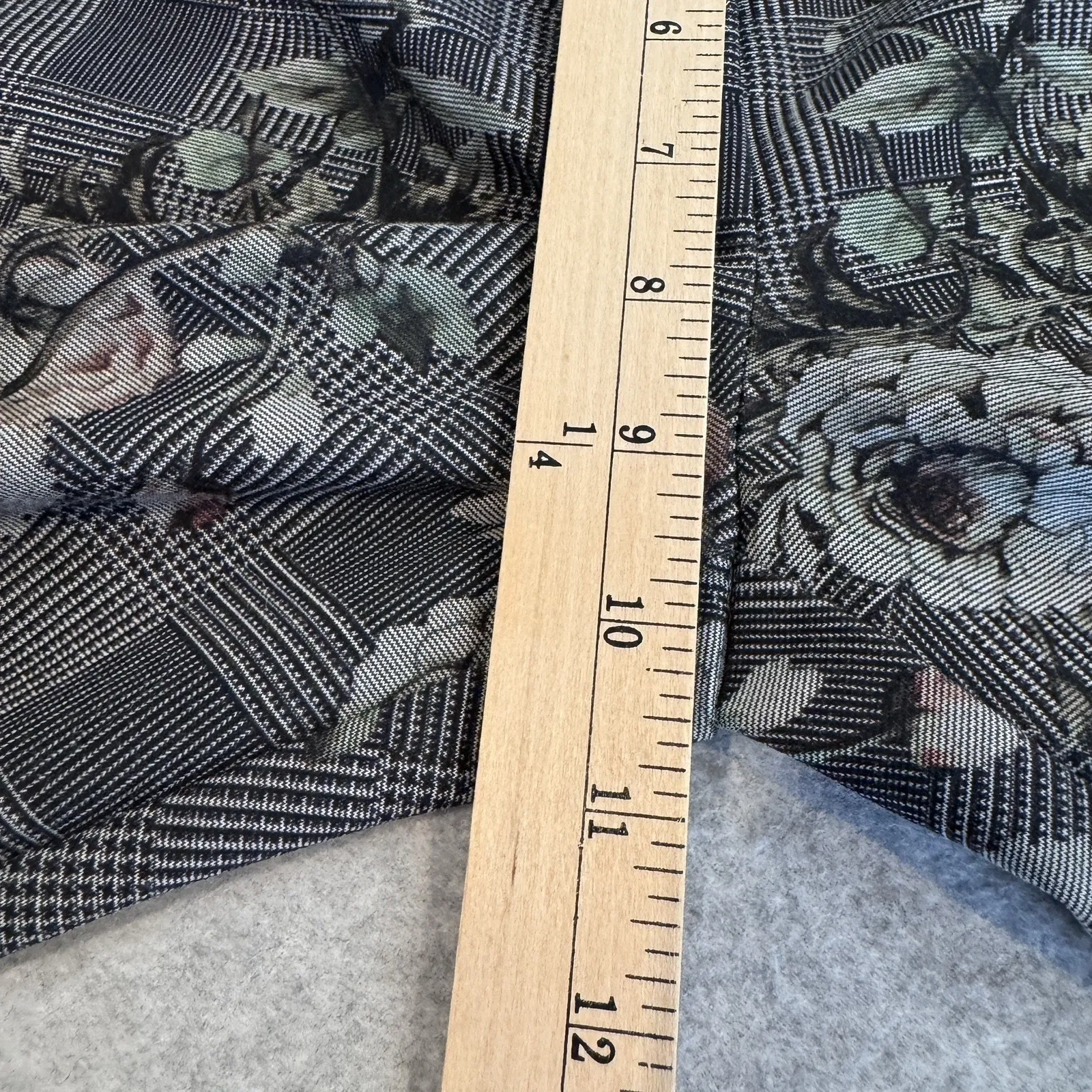 Vintage Y2K Flirtatious Grunge Whimsigoth Pants Teen 11 Black White Plaid Floral Size undefined - Image 13