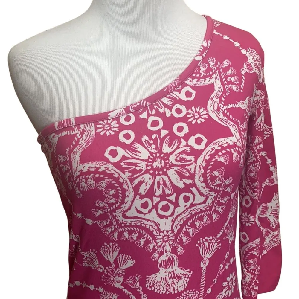 Persifor One Shoulder Bodycon Mini Dress XS Pink - Image 4