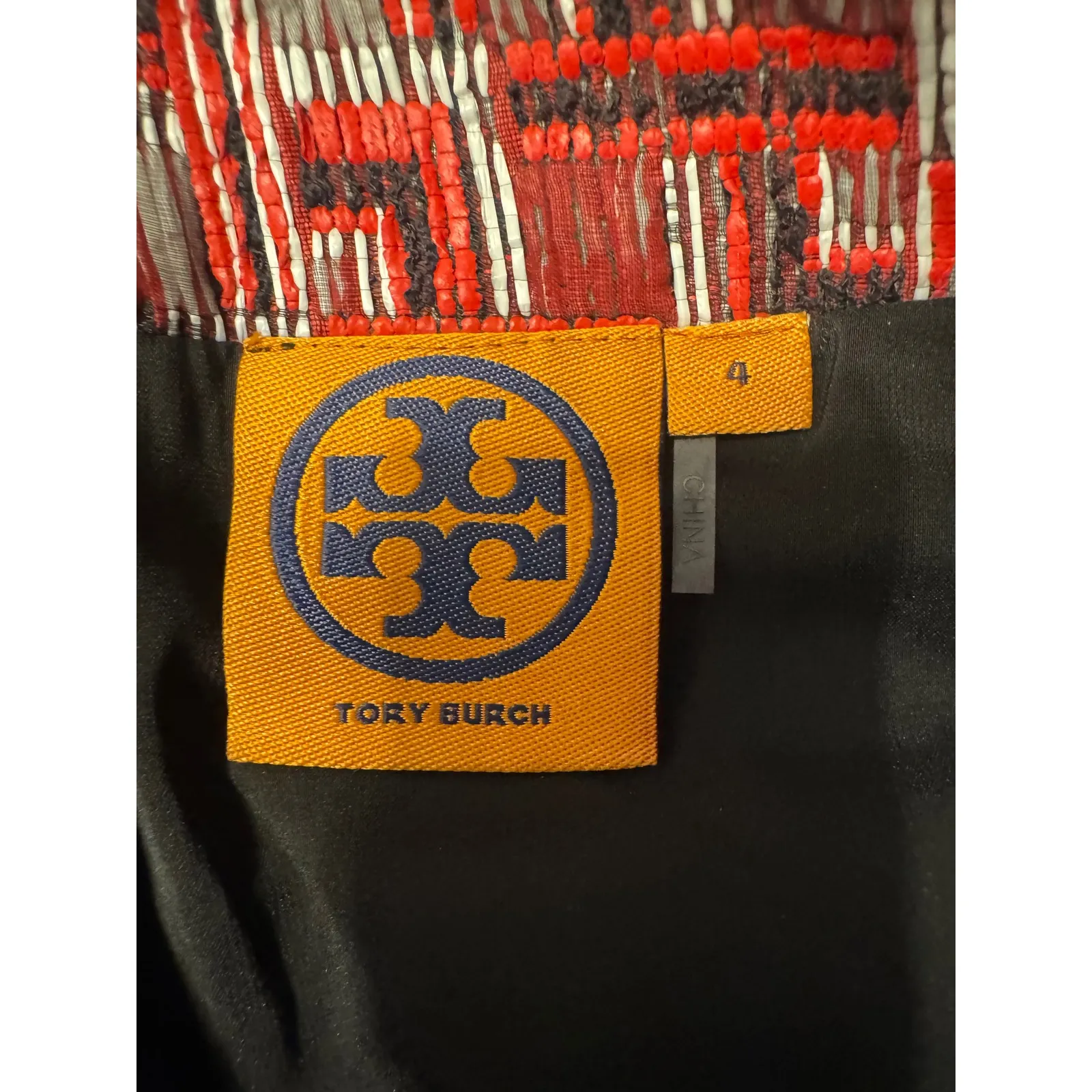 Tory Burch Red Geometric Jacquard Pencil Skirt –size 4 - Image 5