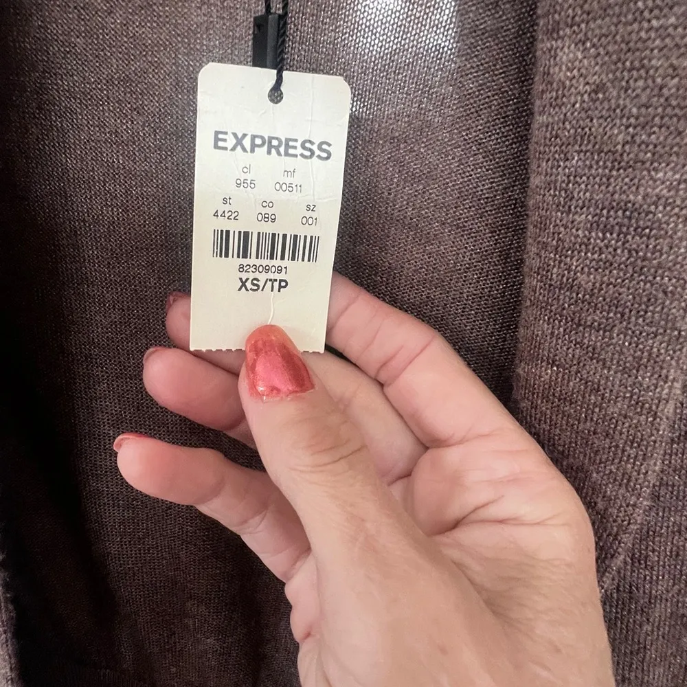 NWT Express Women's Brown cardigan Sweater - Image 4