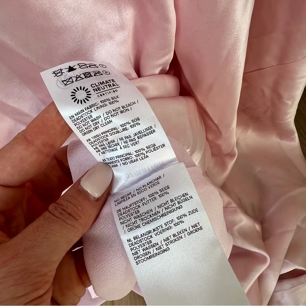 NWT Reformation Myla Silk Maxi Dress in Blue and White Meringue - Image 6