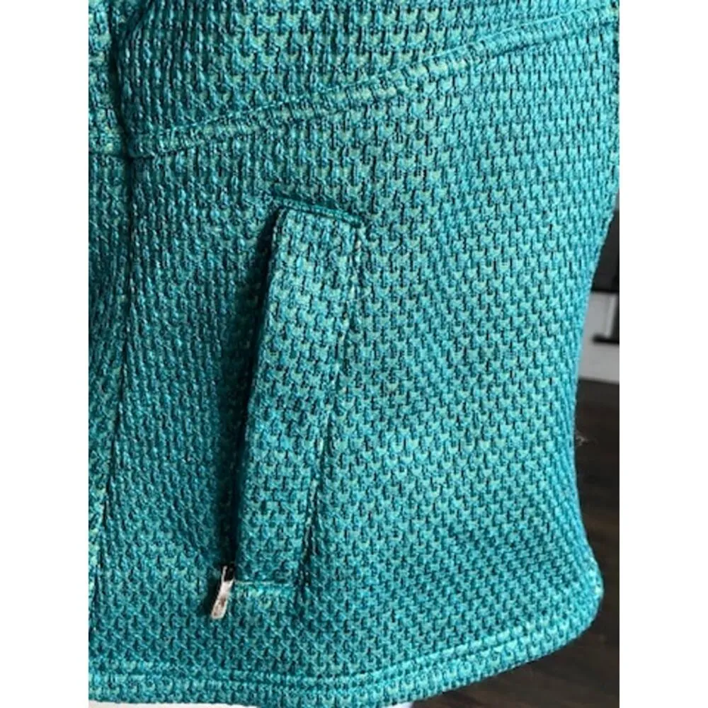 Prana Akita Teal Green Fleece Lined Hooded Full Zipper Hoodie Sweatshirt Jacket - Image 3