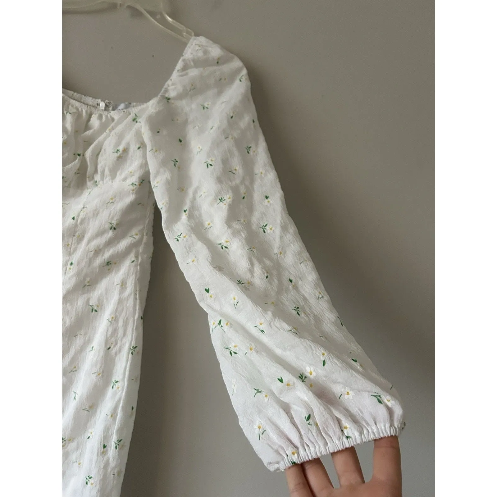 Princess Polly White Floral Long Sleeve Mini Dress Size US 0 Summer Party - Image 7