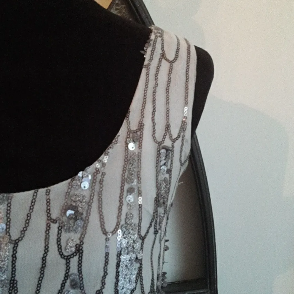 Roselyn Silver Sequin Sleeveless Mini Shift Dress - Image 5