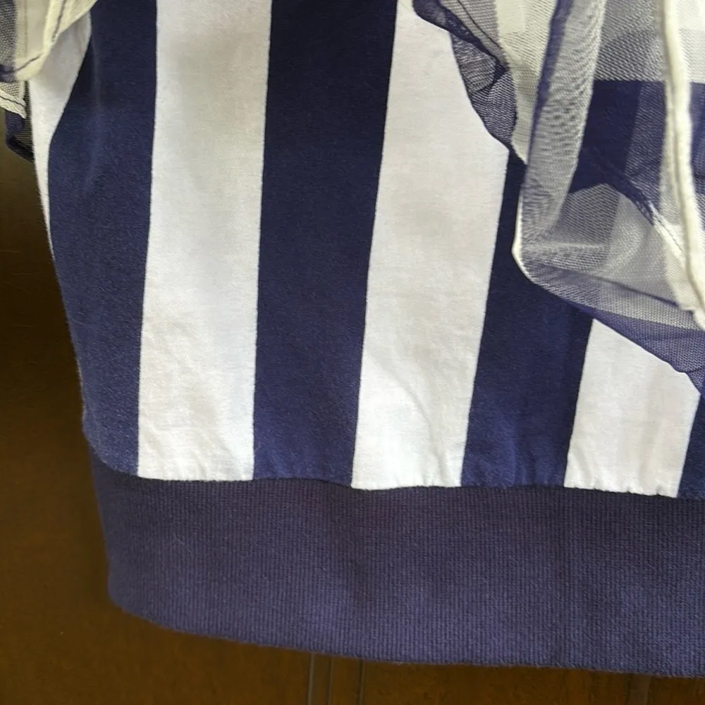 Anthropologie EUC  Postmark Elsie Blouse Blue White Size Small - Image 7