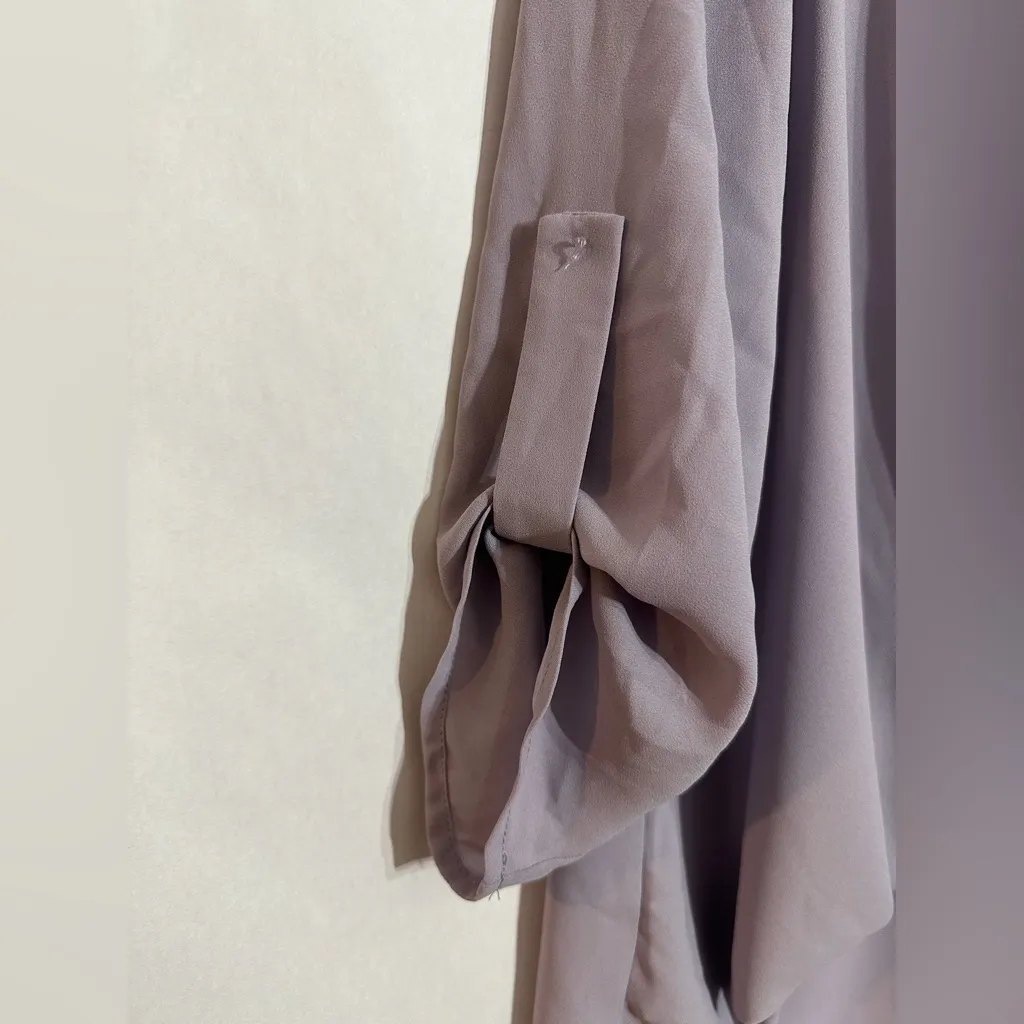 Interstyle “Amethyst” Dusty Lilac Wrap Blouse Soft Drape Long Sleeve Size Small Purple - Image 3