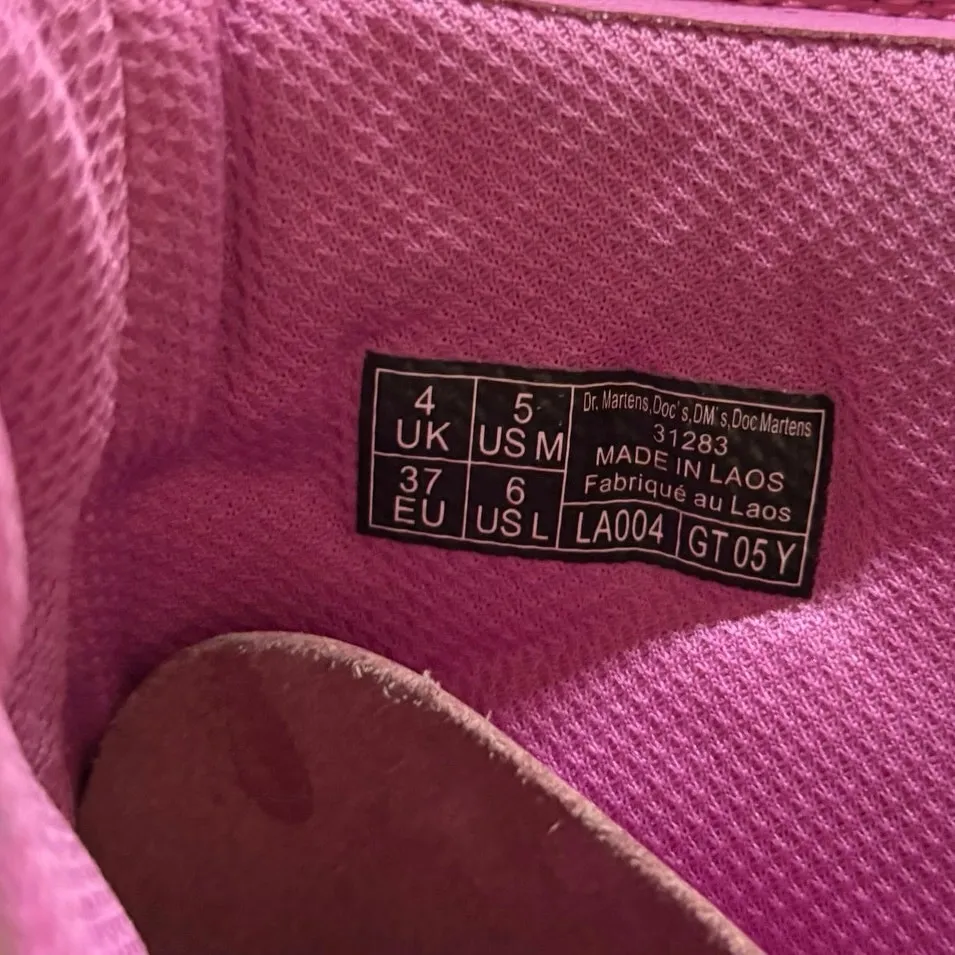 Doc Martens Pink Boots Size 6 - Image 11