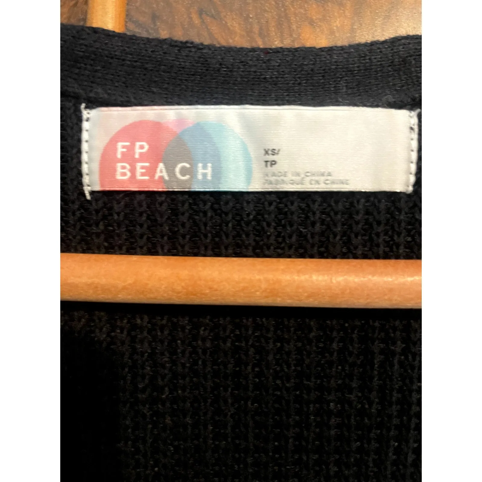 FP BEACH Free People Nikki Sweater Knit Dress Patch Pockets Black Size XS - Image 3