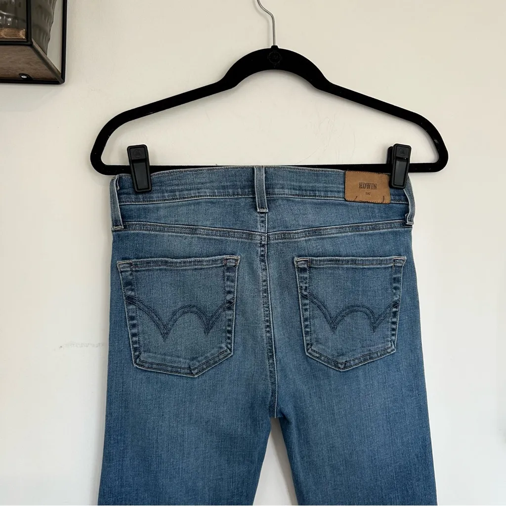 Edwin Elin Crop Straight Leg Denim Blue Jeans Size 27 - Image 4