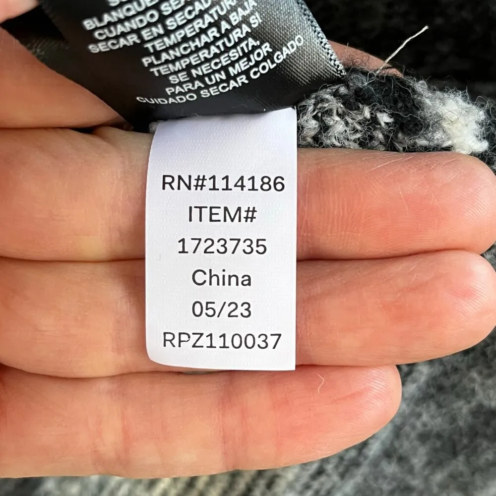 FRYE Women's Grey And Black Southwestern Print Open Cardigan Sweater Size M - Image 10