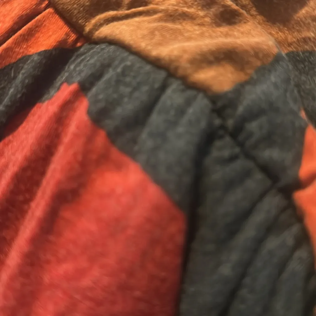 Maeve Red and Orange Sleeveless V-Neck Sundress large lined empire waist - Image 9