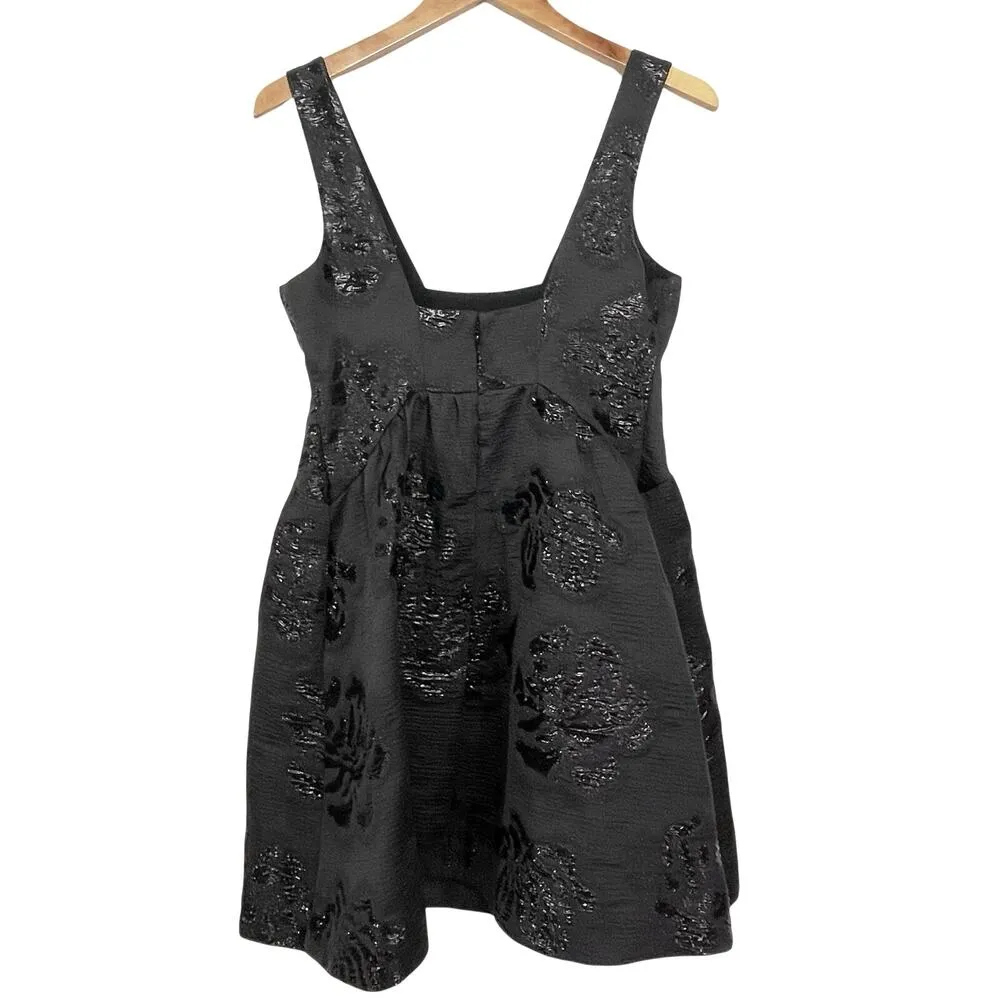 ANTHROPOLOGIE MAEVE Women’s Black Metallic Brocade Mini Cocktail Dress - Image 6