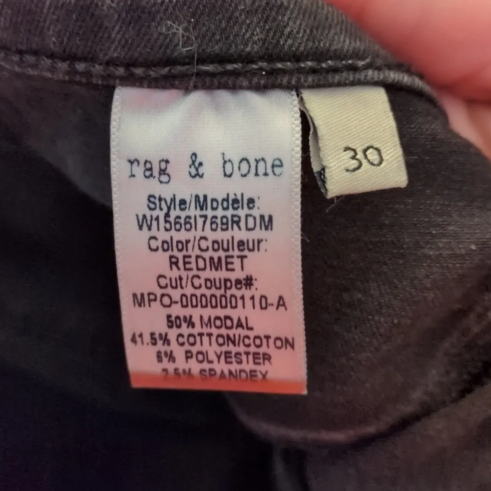 Rag & Bone Red Metallic High Rise Ankle Skinny Jeans Size 30 - Image 8