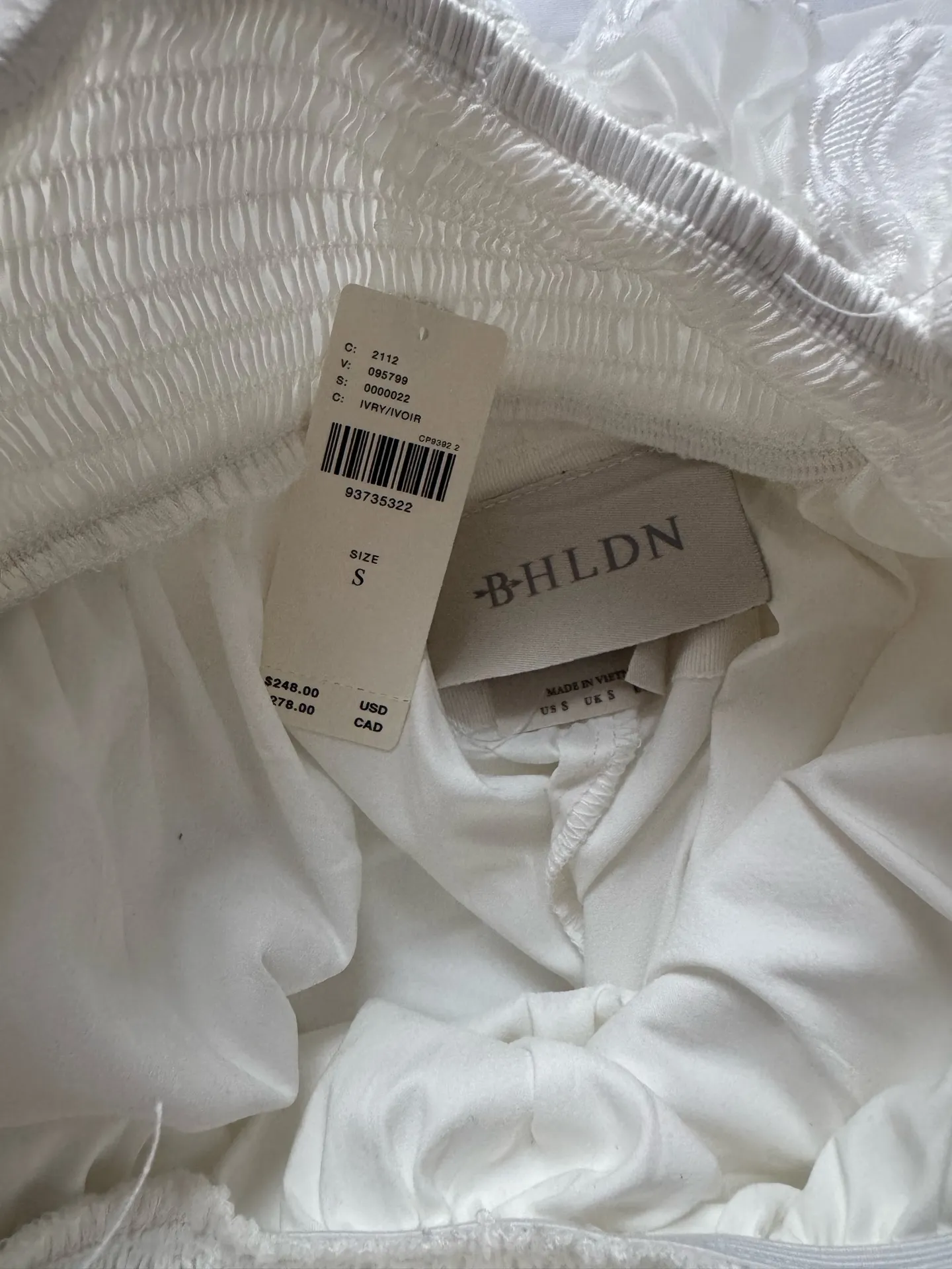 BHLDN Anthropologie White Backless Floral Dress - Image 4