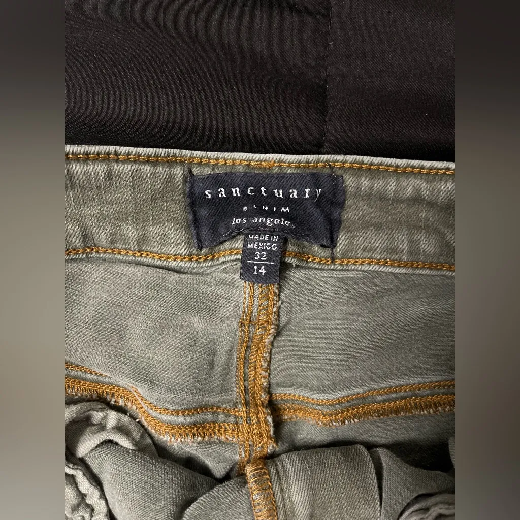 Sanctuary Social Standard Women’s Green Camo Skinny Jeans Size 32/14 - Image 5