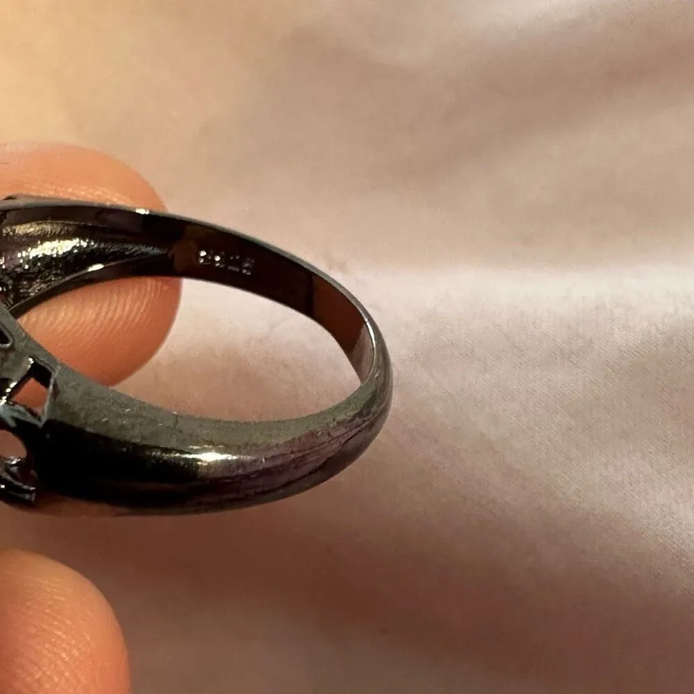 Grey silver rhinestone ring - Image 10