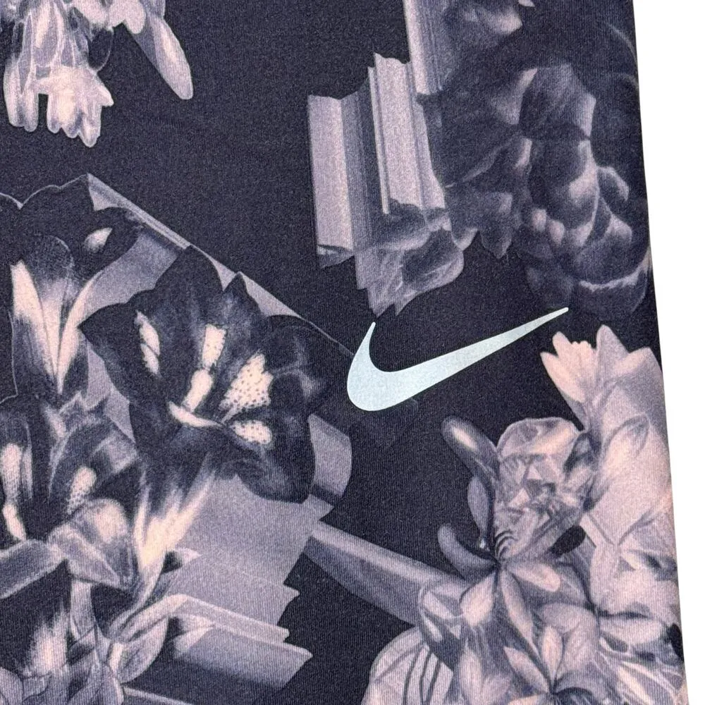 Nike Large Dri-Fit Ankle Leggings Floral Zip Pocket Elastic Waist Tie Drawstring - Image 3