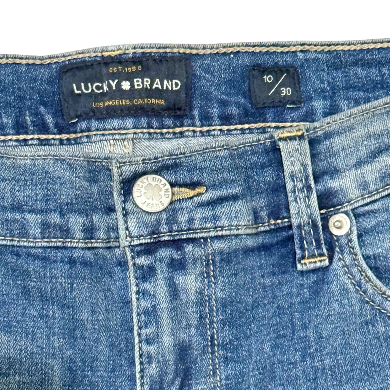 Lucky Brand Women's The Bermuda Denim Shorts Medium Wash Cuffed Size 30 - Image 3