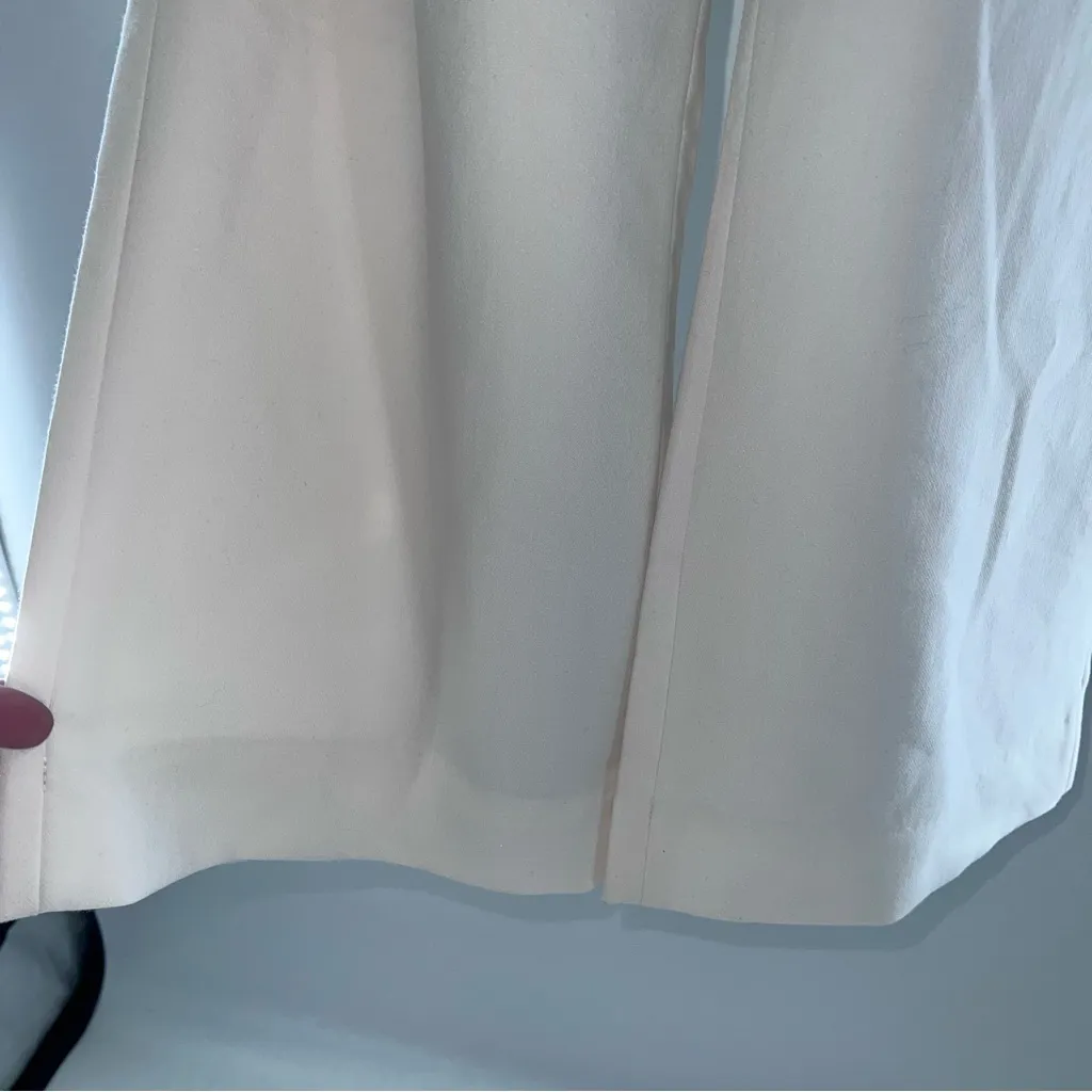 Abercrombie & Fitch Off-White/Cream Curve Love Wide Leg Pleated Front Pants-16 - Image 4