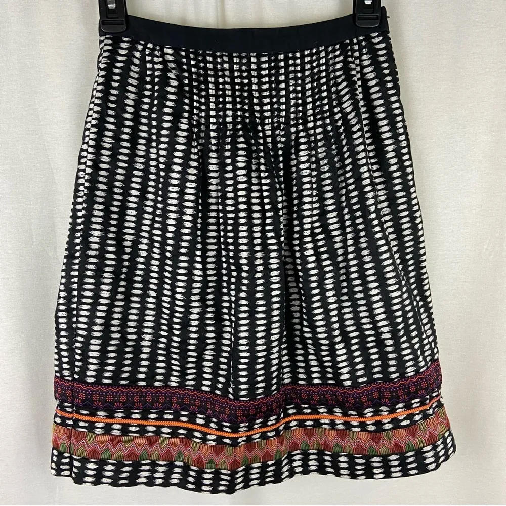 Anthropologie Edme & Esyllte Black and White Ribbon Trim Skirt Women’s Size 0 - Image 96